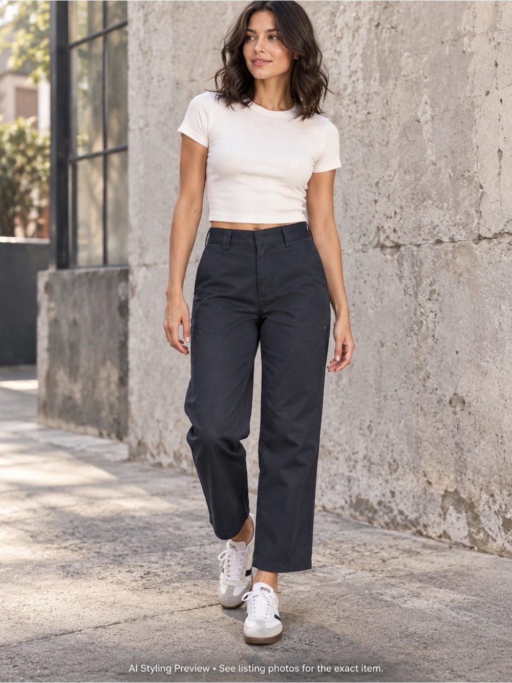 Dickies x Urban Outfitters Size 6 Navy High Rise Work Pants 26” Inseam